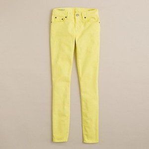 J, Crew Neon Yellow Toothpick Jeans